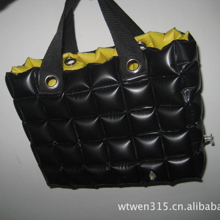 供应充气泡泡袋子加工时尚PVC手提袋 充气沙滩手提袋