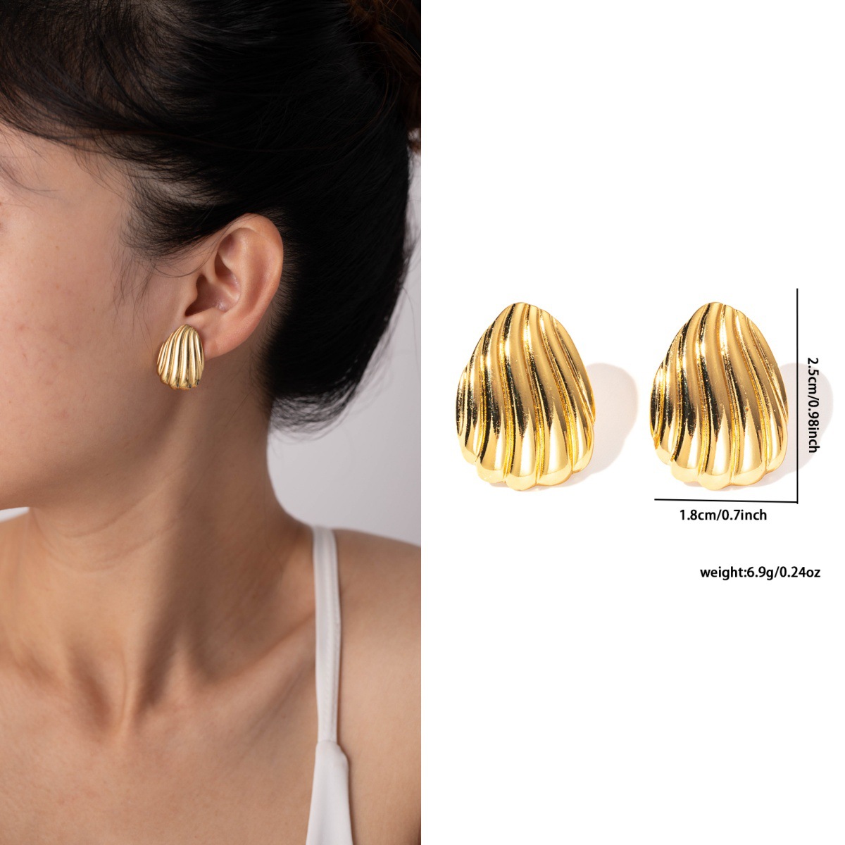 Pendientes de acero de titanio transfronterizos para mujer, lujo ligero, sentido de alta gama, temperamento retro de nicho, pendientes que no se desvanece, pendientes de todo fósforo al por mayor