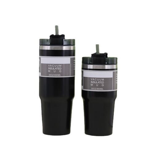 Cross-border large-capacity coffee cup, thermos mug, sports ice bucket, car cup, spray-plastic frosted water cup, foreign trade wholesale with LOGO