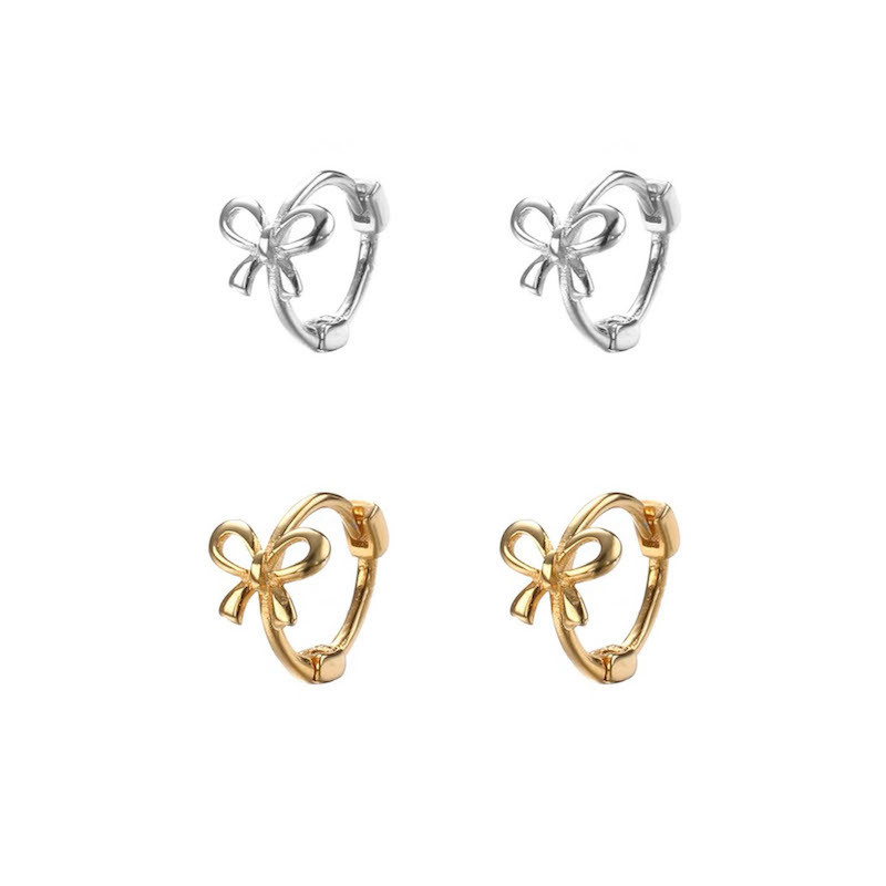 Sophisticated small cute design universal earrings with bow
