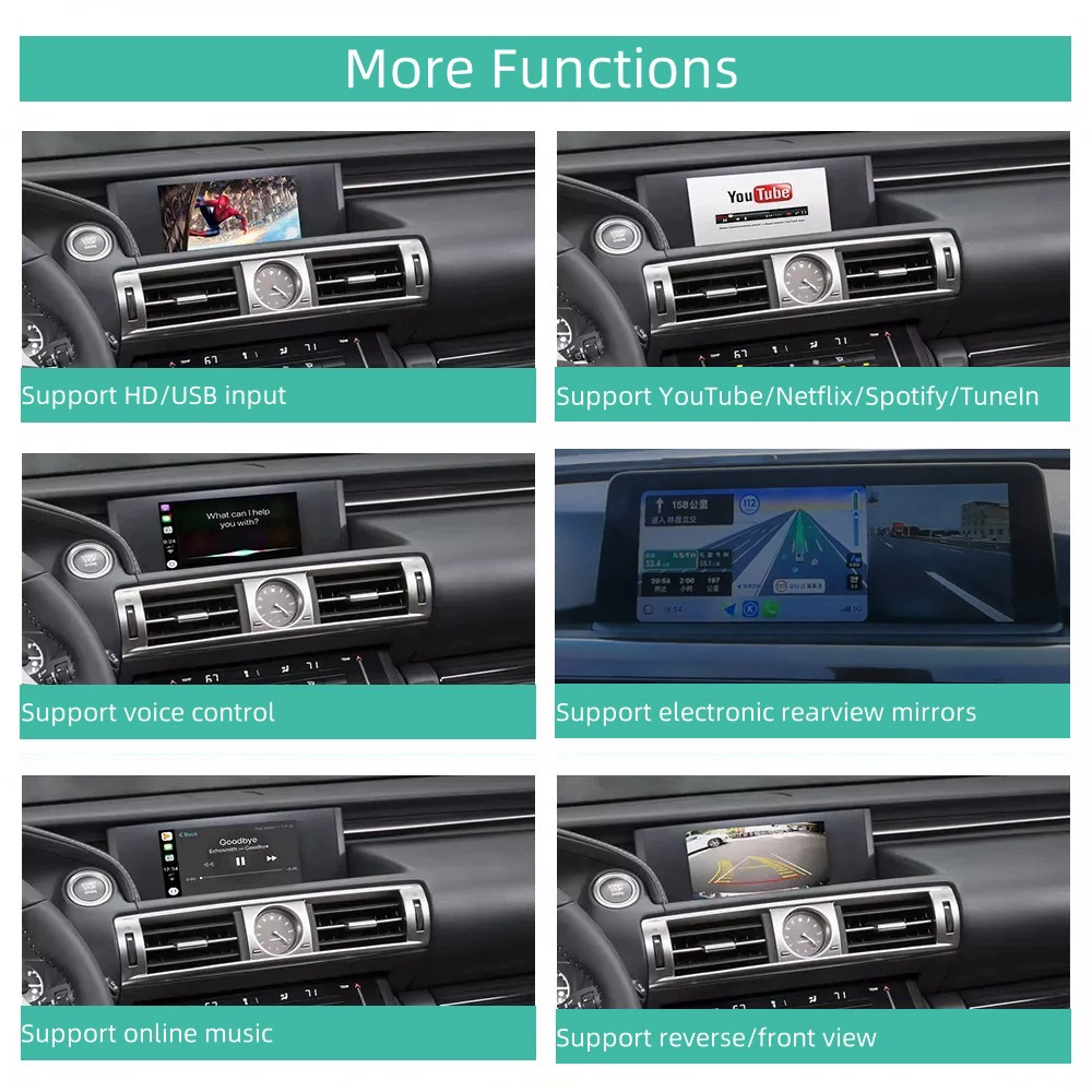 Подходит для Lexus беспроводной декодер CarPlay, поддержка HICAR/Android Auto/YouTube