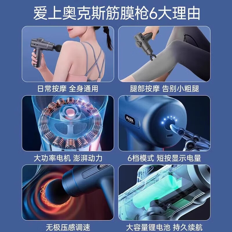 カスタマイズされたオークス筋膜銃頚椎首肩脚筋肉リラクサーミニマッサージャーホームマッサージガン|undefined