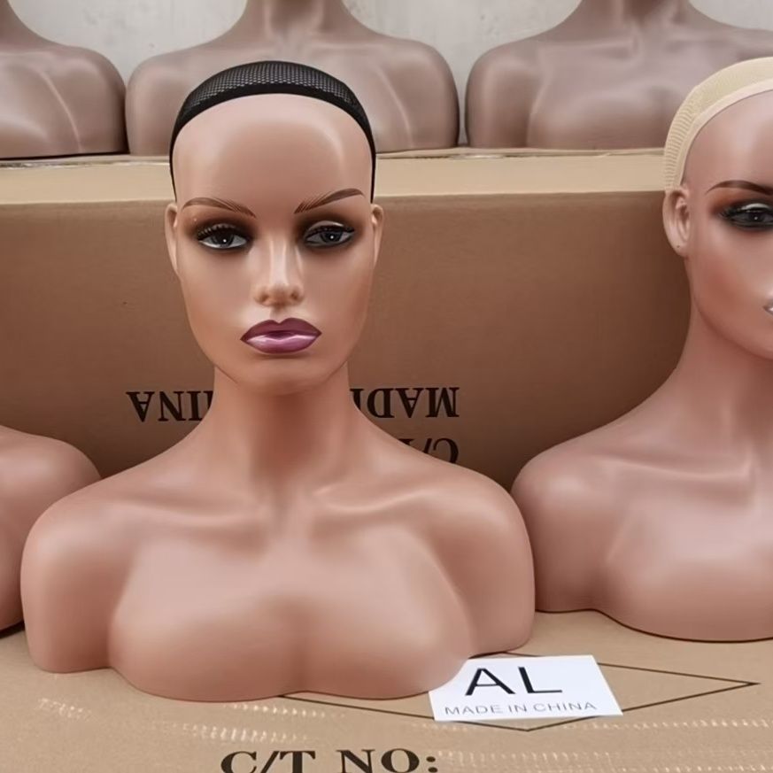 Maniquí Cabeza Femenina para Pelucas y Sombreros de Plástico para Exhibición y Fotografía
