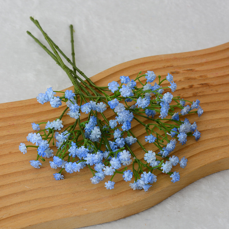 Cielo estrellado artificial 3 tenedor siente pegamento suave cielo estrellado decoración de la boda celebración de flores de plástico flor artificial ramo artificial