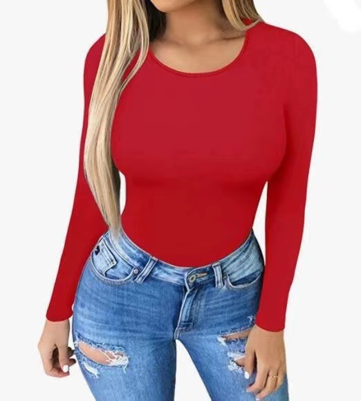 318g Weight Long Sleeve Sleeve Length Shorts Pants Length Acetate Fiber Fabric Type Mid Waist Waist Line Rompers Pants Type Stretchy Elasticity Bodysuits Tops Type Holiday, Daily Occasion Skinny Fit Type Solid Color Pattern Summer, Spring Season Women's Gender Streetwear Style Wholesale Women's Streetwear Solid Color Long Sleeve Bodysuits 15