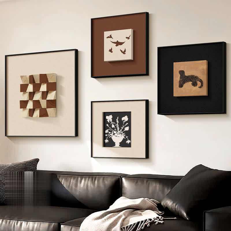 Background Wall 3D Stereo Mural Leopard French Cream Style Hanging Painting High-End Decorative Painting Suitable for Large White Walls