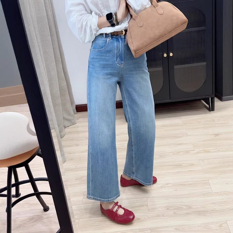 Slimming and Leg-Lengthening! Spring/Summer Straight-Leg Flared Pants, Baguette Pants, Loose Cigarette Pants, Stretchy Cropped Jeans for Women