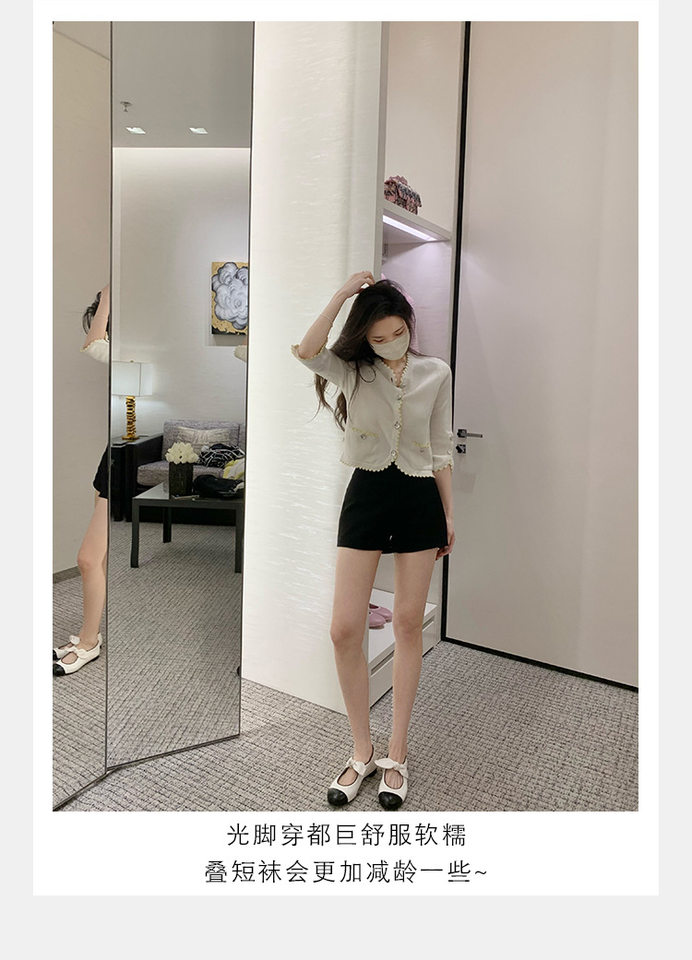 Giày Mary Jane nữ mũi tròn thắt nơ, gót thấp dưới 3 cm, phong cách Pháp thanh lịch — Màu đen, Trắng sữa, Đen mơ chi tiết 9