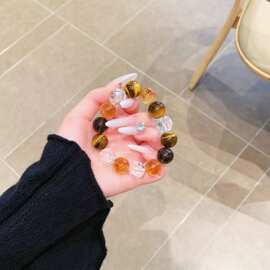 日富一日暴力黄黄虎眼手串 天然黄塔晶黄阿塞七 生日礼物男女生款
