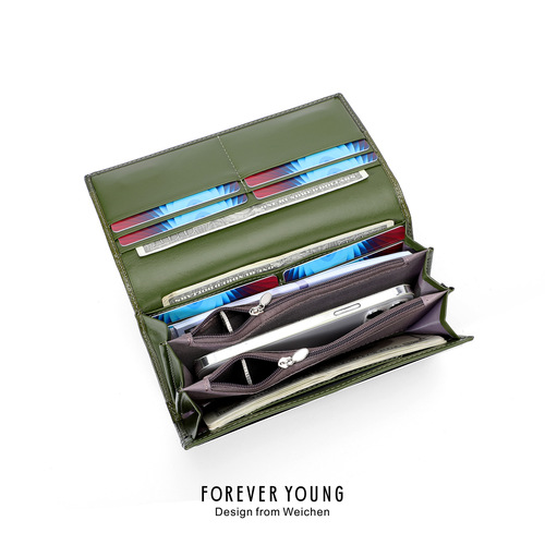 FOREVER YOUNG New Fashion Patchwork Women's Wallet Long Zipper Purse Large Capacity Handbag