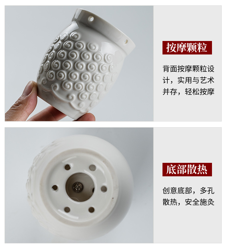 Aizhongtang Moxibustion Jar Multi-Function Gua Sha Cup Handheld Heat Therapy Tool for Home and Spa Use specifications