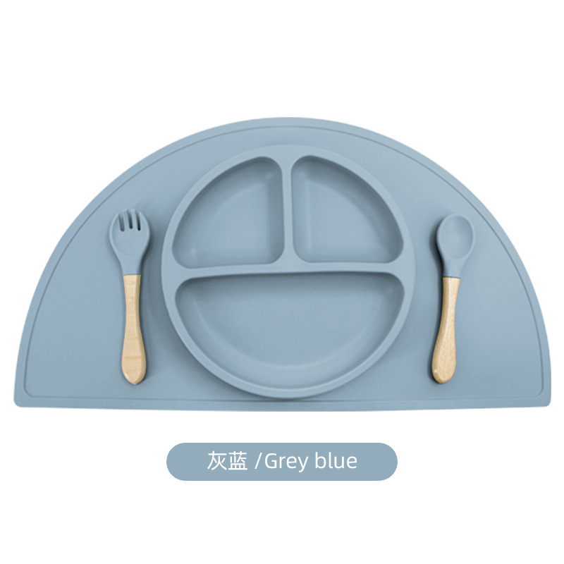 Vajilla de bebé de doble capa, mantel semicircular para niños, almohadilla de aislamiento térmico de silicona, posavasos creativos, almohadilla antideslizante, mantel de mesa, mantel occidental