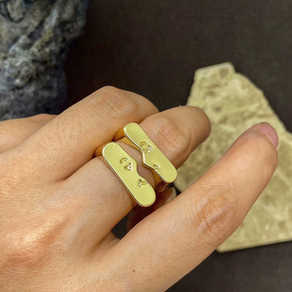 Amazon Face Парное кольцо из двух частей Трансграничное новое кольцо Креативное модное популярное кольцо Ювелирные изделия для женщин