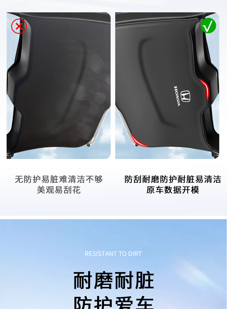 Suitable for Honda Haoying car trunk protective pad tail box stick car tail door anti-kick pad 2025 modified decoration