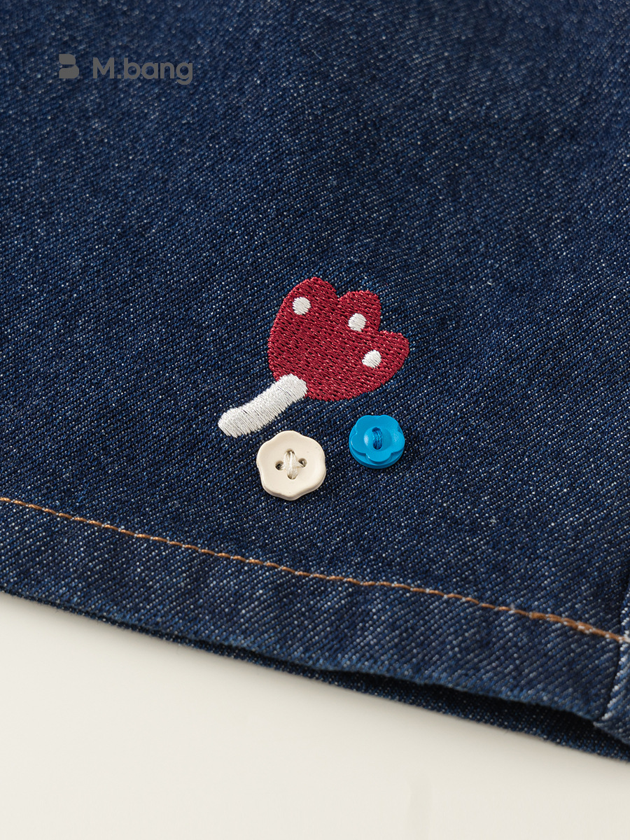 Ropa para niños Youbao Falda de otoño para niños Falda de moda Falda de media longitud para niñas Falda de mezclilla bordada linda para niñas