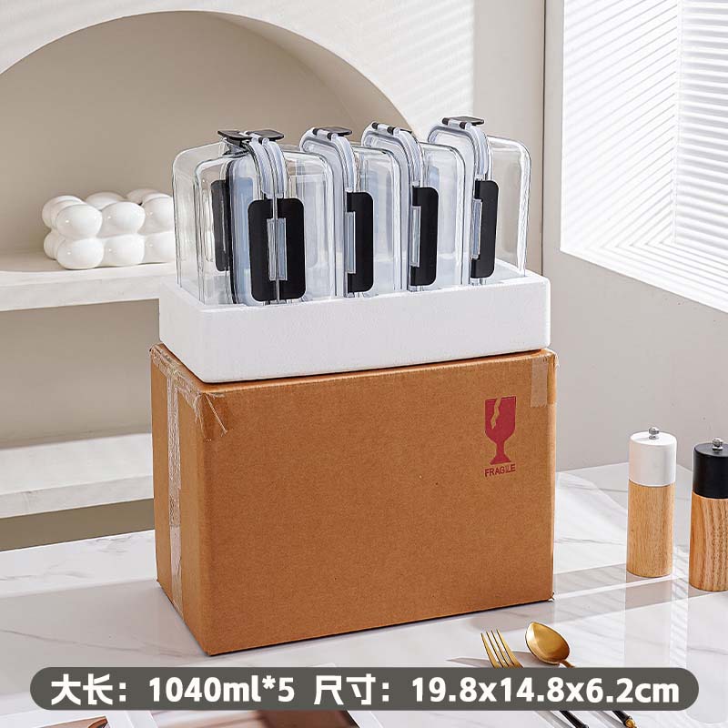 Fiambrera de vidrio rectangular juego de 10 piezas de caja de conservación de productos frescos de Amazon juego de caja de almuerzo de vidrio de borosilicato resistente a altas temperaturas