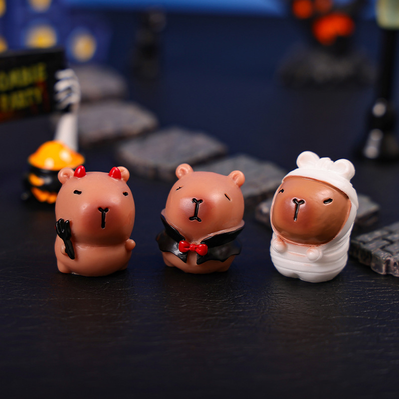 ハロウィン装飾品カピバラかわいい人形クリエイティブホームカー樹脂 diy 装飾装飾品工芸品|undefined