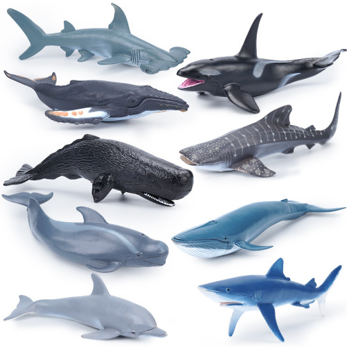 Cross-border Amazon simulation marine animal underwater life model toy great white shark orca dolphin dropshipping one piece