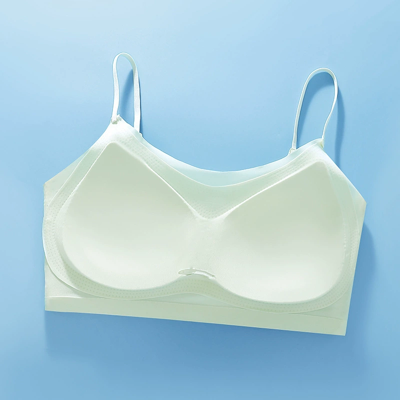 Silk supporting wireless bra, thin breathable bra top, for small vest, beautiful back
