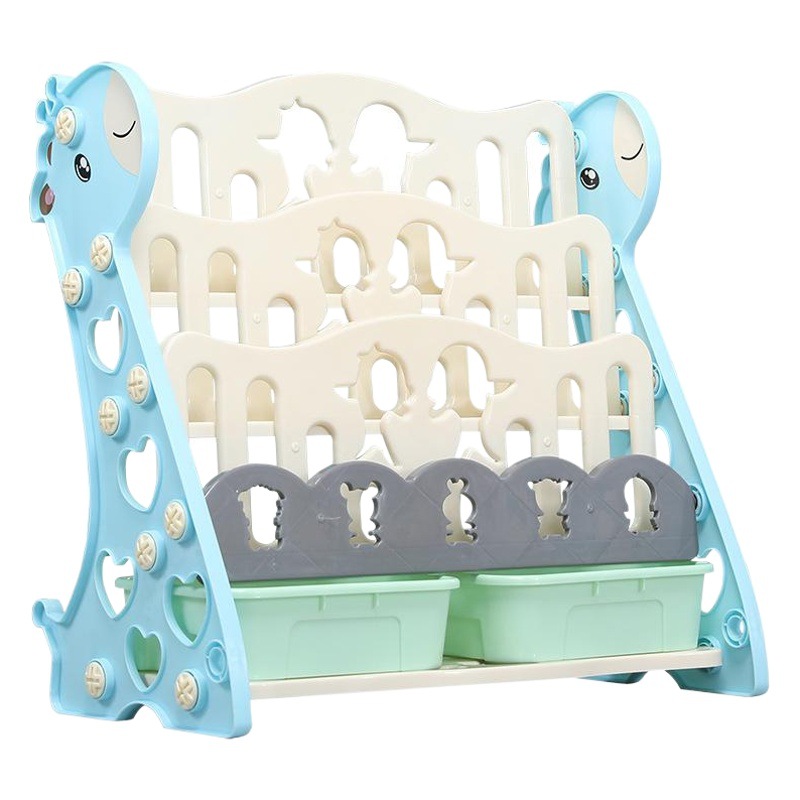 Estantería de juguete para bebés para niños estantería de libros de fotos de acabado de piso para niños gabinete de almacenamiento grande multicapa para bebés