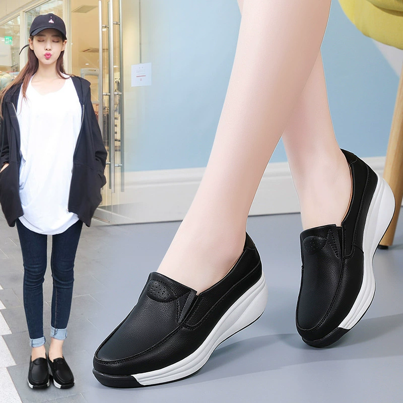 Кроссовки на плоской подошве Sea-side Sisters Platform Sneakers для женщин - стиль Корейский, повседневные туфли, черный/бежевый/серый, размеры 35-41