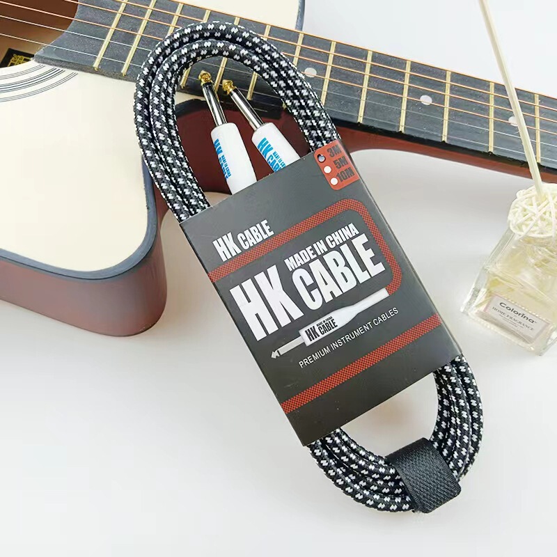 Hk Braided Cable Noise Reduction Audio Cable Folk Electric Box Guitar Bass Cable Musical Instrument Cable Guitar