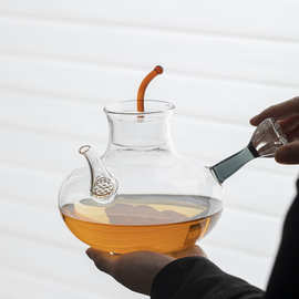 高硼硅耐热玻璃侧把壶煮茶壶泡茶壶电陶炉明火通用过滤茶壶