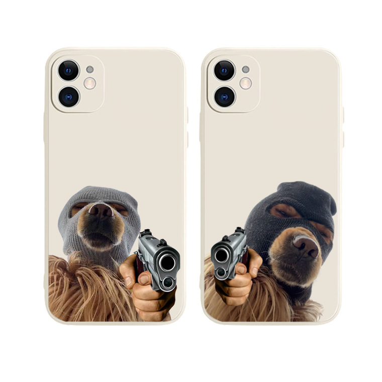 Funny Dog-Themed iPhone 15 Pro Phone Case Cartoon Apple 14 Straight Edge Rubik's Cube 17 Pro Max Creative