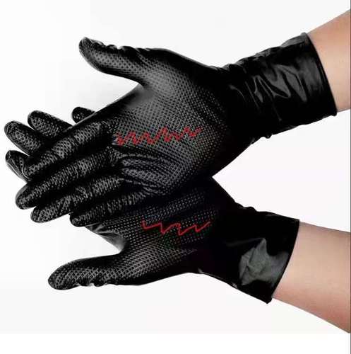 Wanli Disposable Blue and Black Nitrile Modified Rubber Gloves for Home, Food Grade, Beauty, and Work Safety