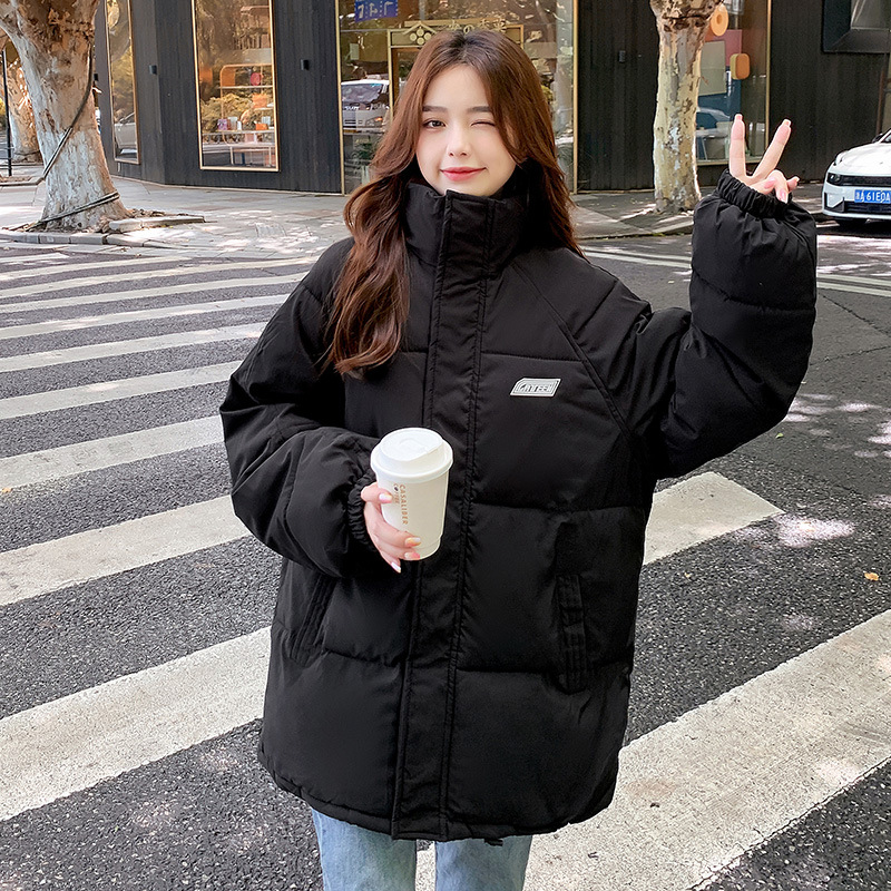 2024年小个子短款学生羽绒棉服女加厚保暖宽松学院风小众面包服外