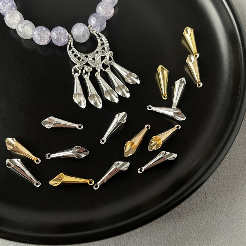 Iron electrophoresis curling small horn pendant diy accessories antique step shake hairpin tassel hanging piece handmade material