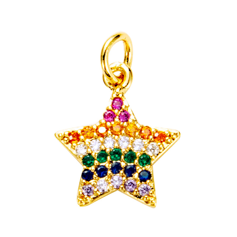 Nihaojewelry wholesale accessories star butterfly eye crown anchor lock copper zircon pendantpicture1