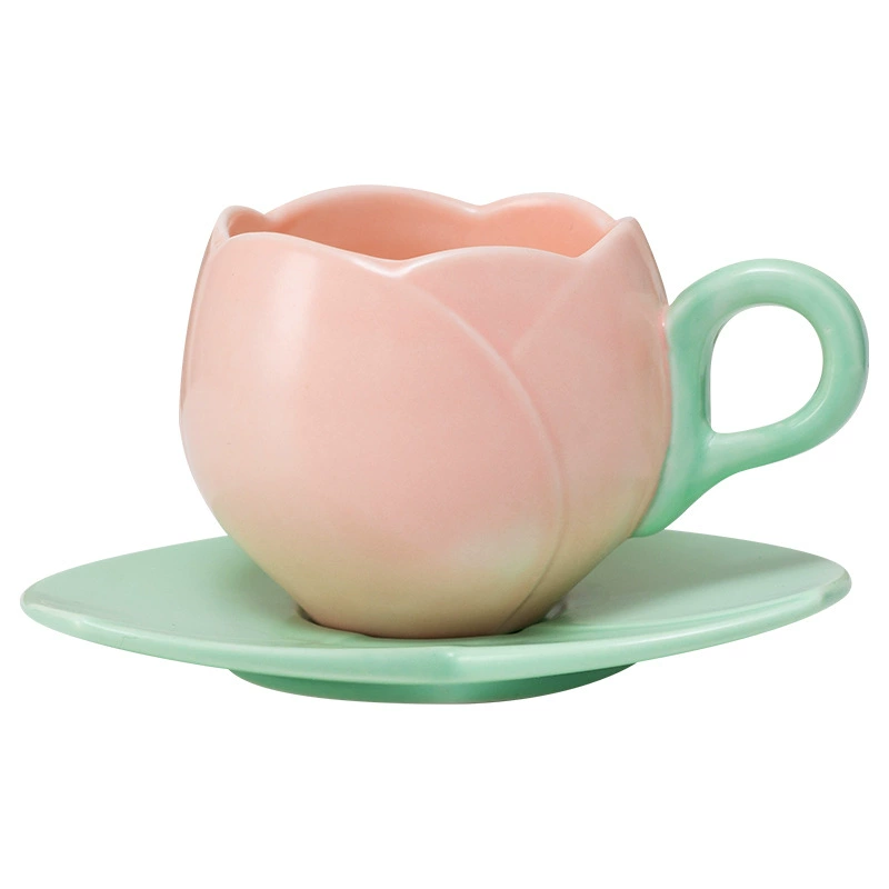 Набор кофейных чашек Tulip Household Ceramic Cappuccino Cups Breakfast Disc Concentrated Ceramic Coffee Cup Disc