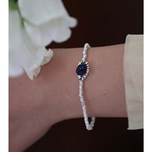 301春款韩代糖心宝蓝石碎银子手链解锁清冷时髦穿搭感显白女M6-14