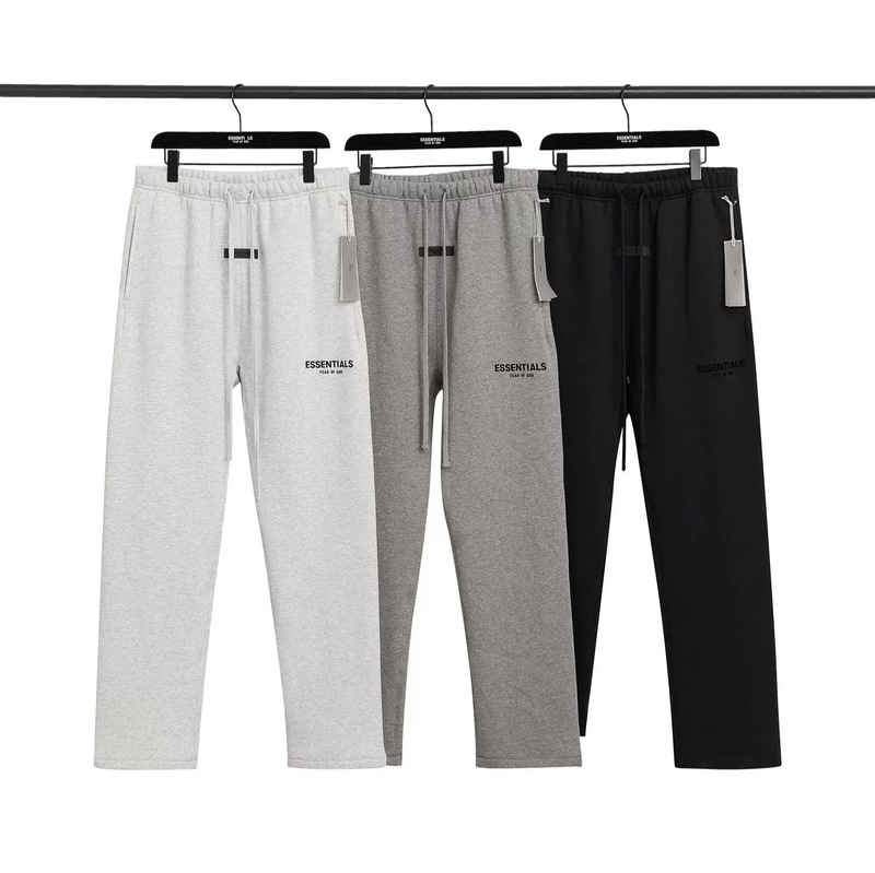 Fogfearofgod Essentials Autumn/Winter Fleece-Lined Straight-Leg Casual Pants Trendy Brand Fall Collection
