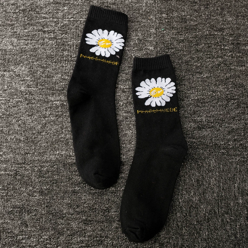 sockwell compression socks Women's socks Korea funny socks long socks black cool socks Harajuku hip-hop cotton skateboard socks women new trend Daisy socks fluffy socks