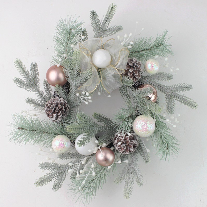 Transfronterizo nórdico nueva nieve de Navidad puerta de oro colgando guirnalda de Navidad ratán puerta colgando traje decoraciones de Navidad image 17