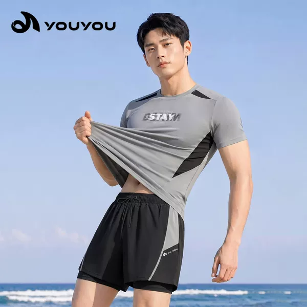Men's Swimwear and Swim Trunks Set 2026 New Model Two-Piece Swimwear for Men, Teenagers, and Adults, Plus Size, Wholesale Swimming Gear
