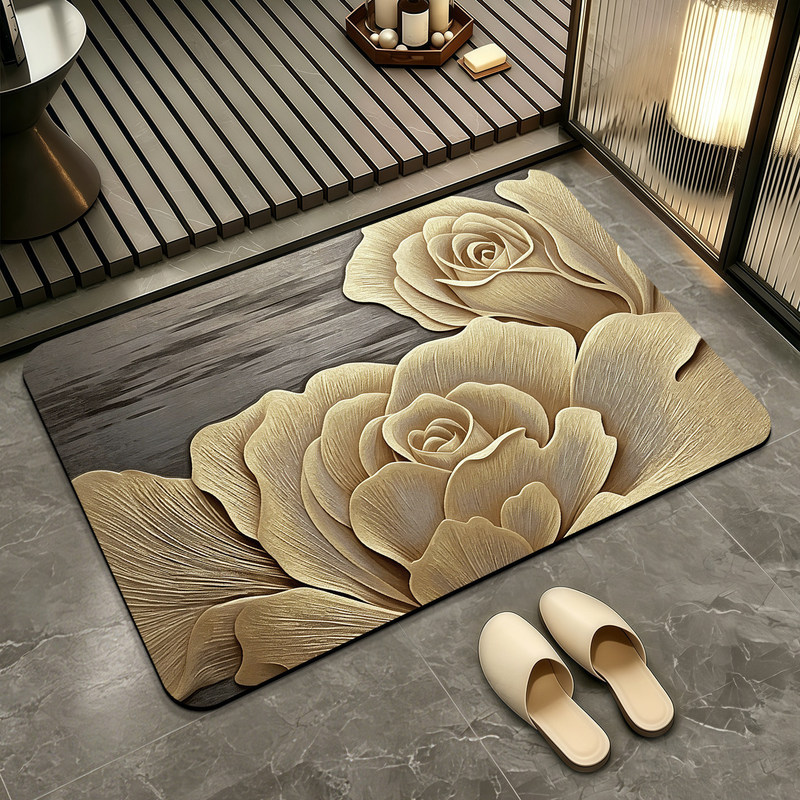 Retro Light Luxury Style Diatomaceous Earth Floor Mat for Home Shower Room, Water-Absorbent and Quick-Drying, High-End Feel, Available for Dropshipping Retro Light Luxury Style Diatomaceous Earth Floor Mat for Home Shower Room, Water-Absorbent and Quick-Drying, High-End Feel, Available for Dropshipping