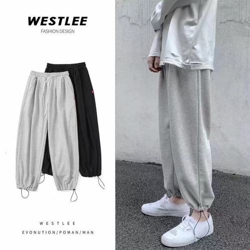 Spring Leisure Loose 9-inch Men's Sweatpants Ins Trend Brand Ankle Sports Pants Summer Grey Pants For Men