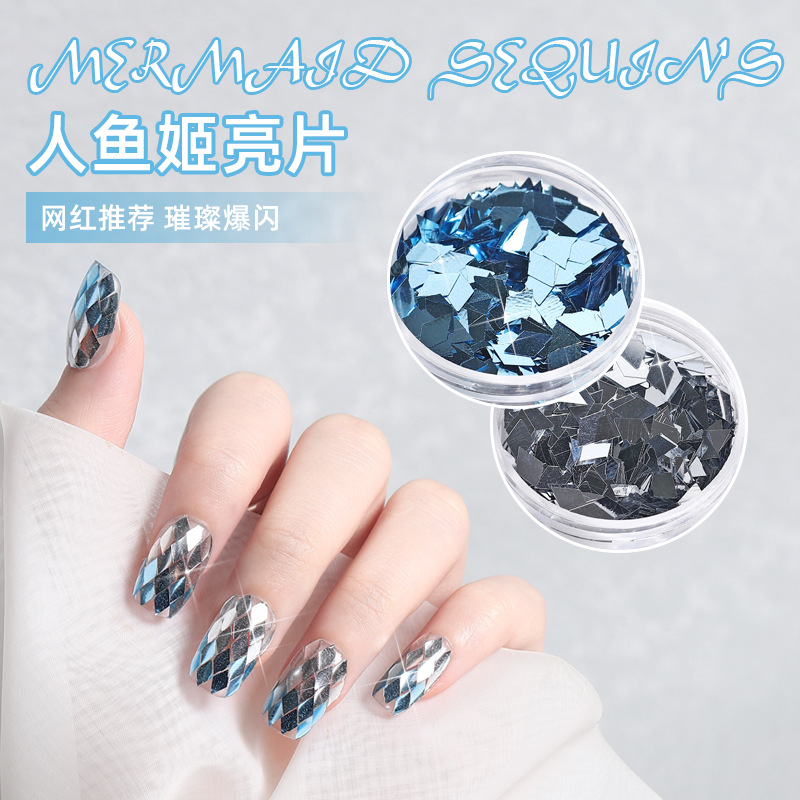 Nuevo flash coreano peces Ji diamante gradiente grandes lentejuelas uñas joyería chispeante uñas parche Decoración