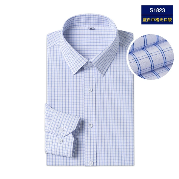 S1823 blue and white medium grid no pocket