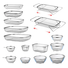 网篮不锈钢金属网篮网盆金属收纳筐厨房洗菜网篓日式沥水篮 米木