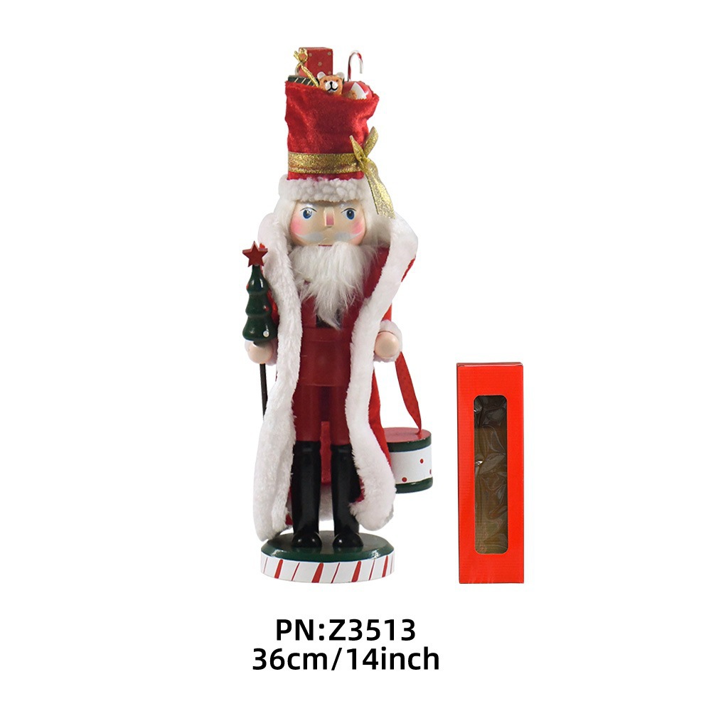 Transfronterizos 35cm pan de jengibre hombre calendario chef nuez soldados decoraciones navideñas fábrica de muñecas de madera al por mayor