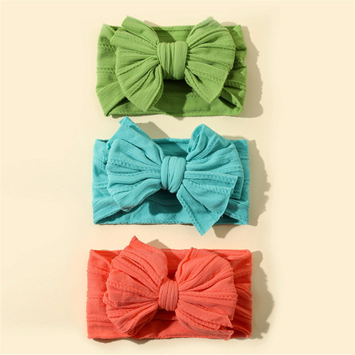 Baby headband, children's jacquard super elastic headband, baby nylon fabric bow hair accessories set