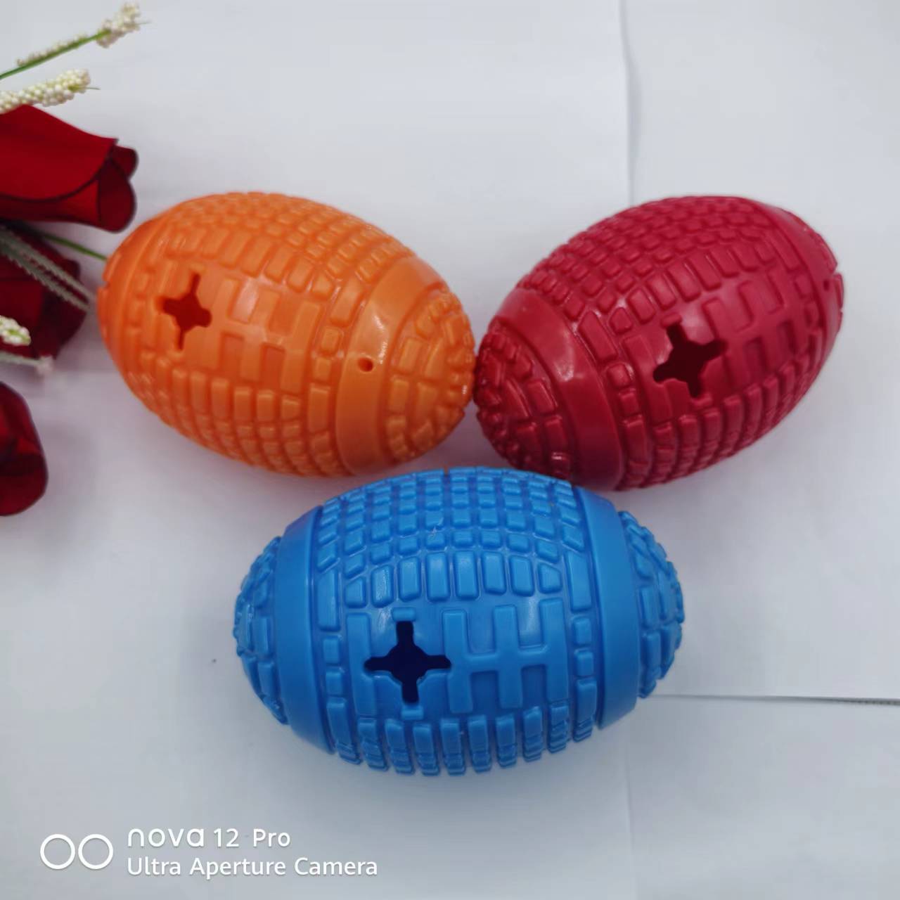 Dog Leak Food Rugby Dog Toy Ball Pet Products Dog Toy Latex Vocal Rugby Training