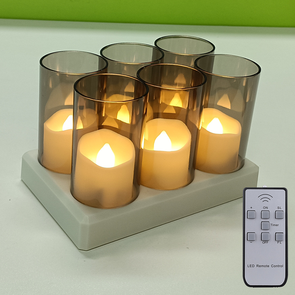 Vela digital con control remoto para Halloween, decoración del hogar de cumpleaños, lámpara de té con carga USB, lámpara de vela LED de plástico artificial