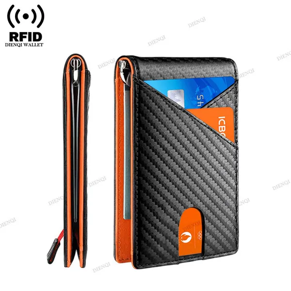 Business Dollar Bill Holder Rfid Anti-Theft Card Holder Carbon Fiber Men's Wallet Anti-Degaussing Wallet Credit Card