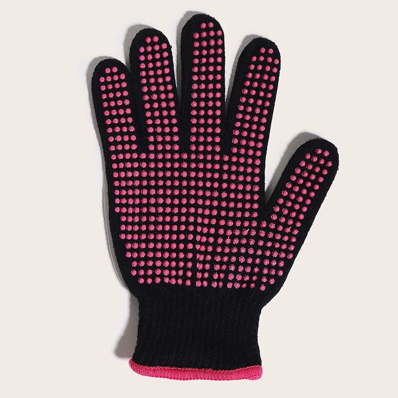 Dangmei fábrica peluquería de silicona guantes antideslizantes antiquemaduras rizador de pelo alisador de pelo de doble cara guantes de aislamiento térmico