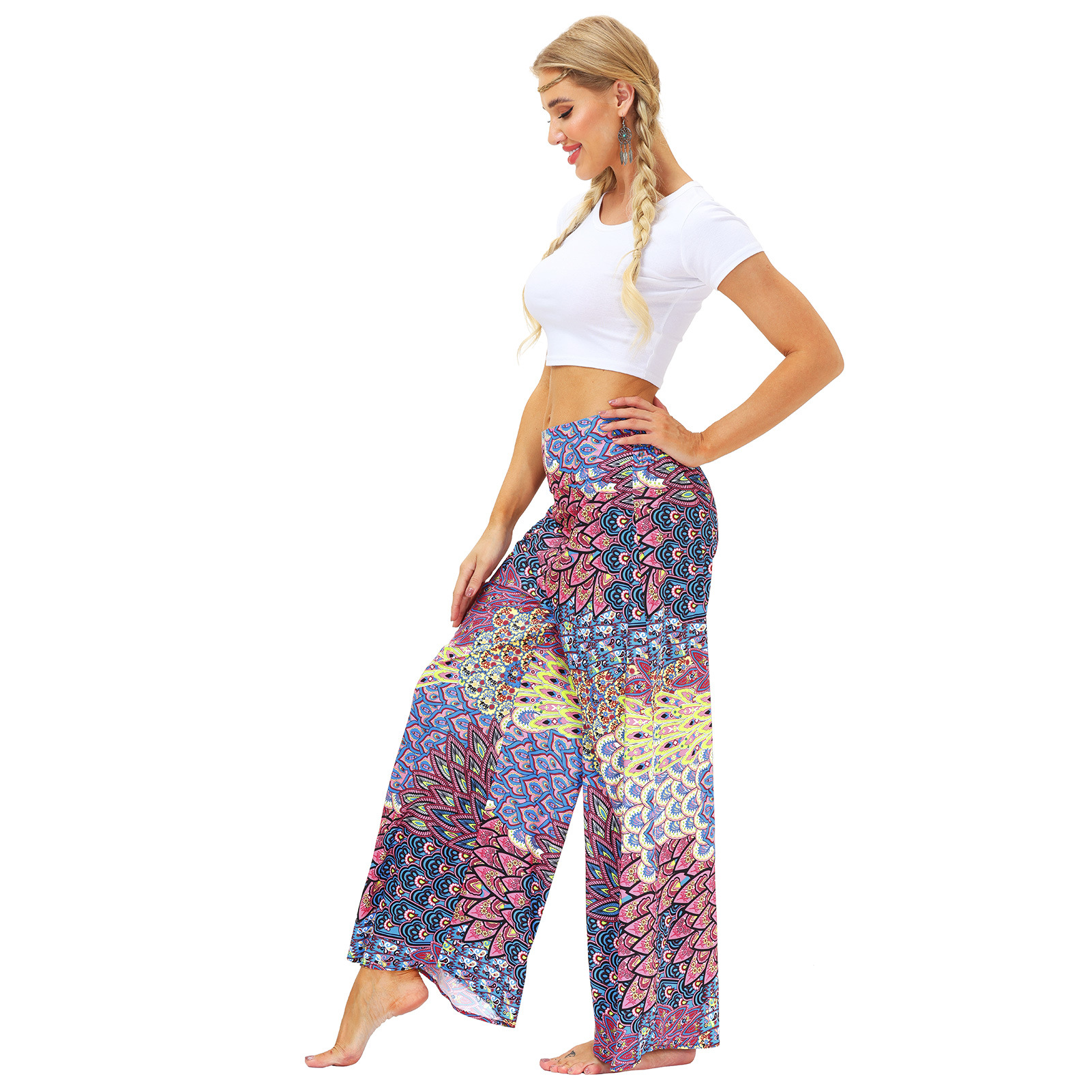 printing women s summer loose casual wide-leg pants Nihaostyle Clothing Wholesale NSMDF67670